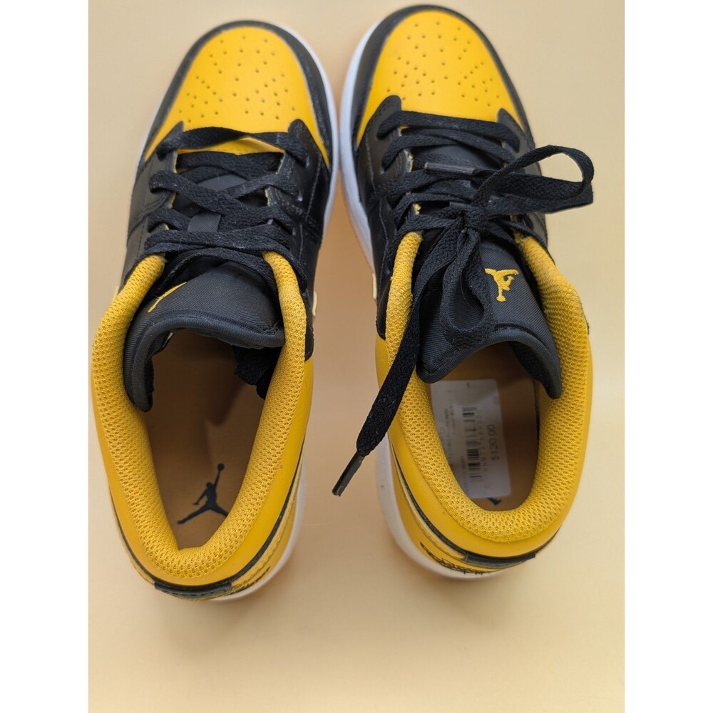 Nike Air Jordan 1 Low GS Yellow Ochre Black White 553560-072 Size 6Y - Picture 12 of 15